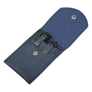 Unique Bargains Stainless Steel Pedicure Nail Clippers Scissors Tool Set for Men Women Black with Blue PU Leather 4 Pcs - 1 of 3