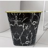 Home Mart Goods 10" Tall Black White Marble Look Plastic 1.7 Gallon Trash Can Wastebasket - Set of 2 - 2 of 4