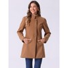 INSPIRE CHIC Women's Winter Stand Collar Single Breasted Mid-thigh Long Overcoat - 2 of 4