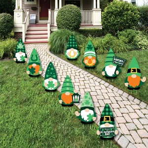 Big Dot of Happiness Irish Gnomes - Lawn Decorations - Outdoor St. Patrick's Day Party Yard Decorations - 10 Piece - 1 of 4