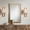 Possini Euro Design Modena Modern Wall Light Sconces Set of 2 French Brass Hardwire 9 1/2" Fixture Off White Faux Silk Shade for Bedroom Bathroom Home - 2 of 4