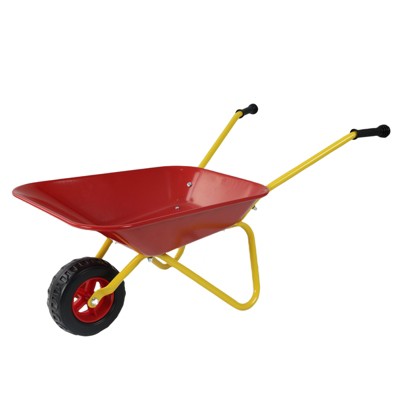 VisioGear Wheelbarrows and Lawn Carts, Children's Heavy Wheelbarro, Children's Wheelbarrow with Tray, Red, 30.12"*18.11"*15.16"
