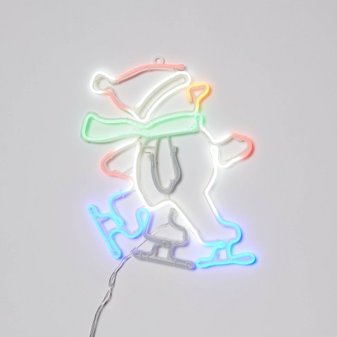 LED Neon Style Skating Snowman Christmas Novelty Silhouette Light - Wondershop™ - image 1 of 4