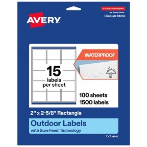 Avery Outdoor Waterproof Labels, 2" x 2-5/8" Rectangle - 1 of 4