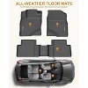 Floor Mats for 2014-2021 Toyota Tundra CrewMax Cab, TPE All Weather Custom Fit 1st and 2nd Row Floor Liner, Black - 2 of 4