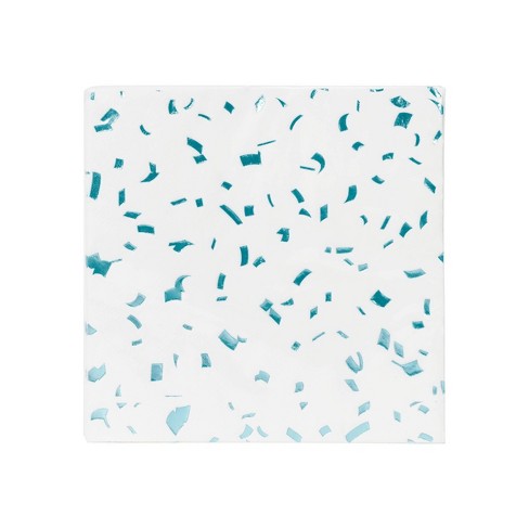 30ct Holographic Lunch Napkins Aqua - Spritz™ - image 1 of 3