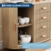 47" Sideboard Buffet Cabinet, Fluted Coffee Bar Cabinet with 4 Drawers and 2 Arched Sliding Doors, for Kitchen, Living Room - 4 of 4