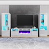 AMERLIFE Modern Highgloss Fireplace Entertainment Center Set - 2 of 2