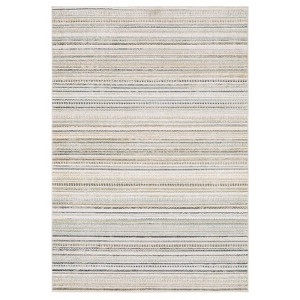 Captiv8e Designs Clara Textural Geometric Striped Beige Rug - 1 of 4