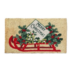 tag Merry Christmas Sled Coir Mat - 1 of 1
