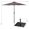 Costway 9ft Market Patio Umbrella w/Solar Lights & 40 LBS Steel Umbrella Stand - 3 of 4