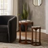 Elegant End Tables, Side Tables, or Small Night Stands for Home Decor - Wood Bedside Tables with Open-Frame Bases - Set of 2 - 3 of 4