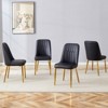FONTOI 4PCS Modern Dining Chairs with Leather Backrest for Kitchen, Bedroom, Office, Black, 16.3"*35"*17" - 2 of 4