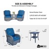 DSVIMOY Patio Chaise Lounges, 3 Pieces Outdoor Sectional Conversation Sets with Hang Gliding Chairs and Side Table, Blue&Grey, 31.49"*29.52"*33.86" - 3 of 4