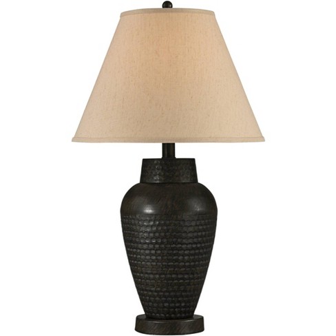Regency Hill Modern Rustic Table Lamp, Hammered Bronze Table Lamps