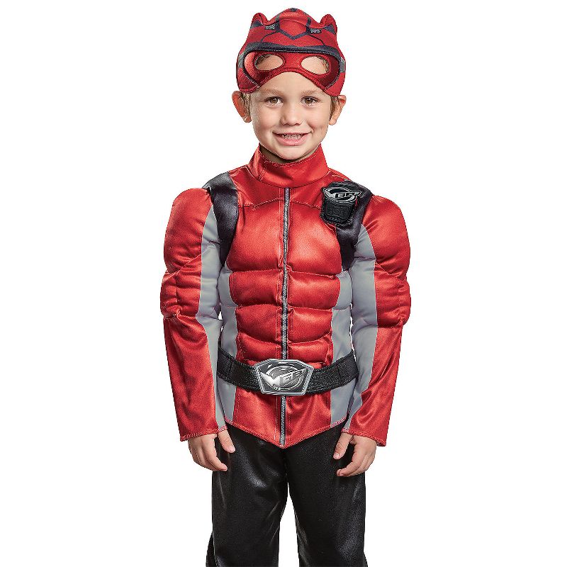 Toddler Boys' Red Ranger Beast Morphers Classic Muscle Jumpsuit, 4 of 5