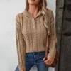 Coolmee Women's Knit Hoodie Sweater Soft Long Sleeve Hooded Pullover Loose Fit Short Casual Knitwear - 4 of 4