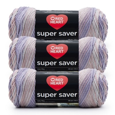 Red Heart Super Saver Yarn 3 Pack-Mulberry Mix