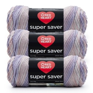 Red Heart Super Saver Yarn 3 Pack-Mulberry Mix - 1 of 4