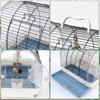 16.5 Inch Portable Bird Cage, Travel Small Carrier Cage Parrot Cage with Handle & 2 Perches, Flight Bird Cage for Parakeet Cockatiel Lovebird - 3 of 4