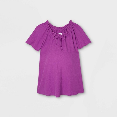 Short Sleeve V-neck Maternity T-shirt - Isabel Maternity By Ingrid & Isabel™  Beige L : Target