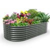 Cesicia 6x3x2ft Gray Oval Galvanized Raised Garden Bed For Vegetables & Flowers - 2 of 4