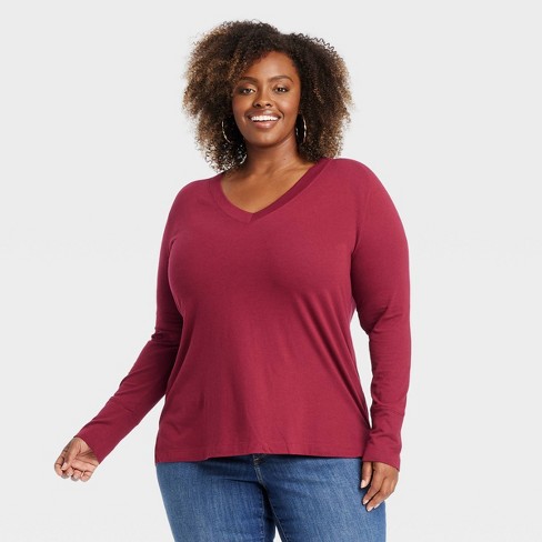 Burgundy v neck shirt best sale