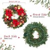 24” Christmas Wreath with Battery Lights & Timer, Large Holiday Wreath with Red Gold Balls for Front Door, Fireplace, Wall,Red Gold - 4 of 4