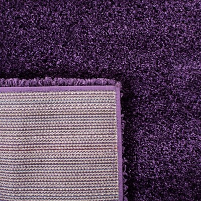 7' Square Purple Shag Synthetic Area Rug