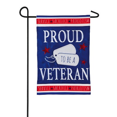 Evergreen Flag Proud Veteran Garden Applique Flag