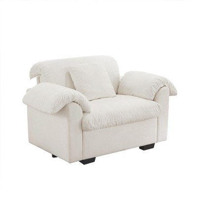 NicBex Velvet Accent Chair,Upholstered Living Room Chairs with Storage Function Cushion and Pillows,Cozy Armchair,Accent Chairs for Living Room