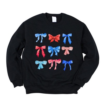 Simply Sage Market Women's Graphic Sweatshirt Patriotic Coquette Bow Chart