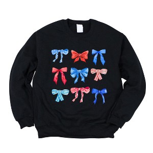 Simply Sage Market Women's Graphic Sweatshirt Patriotic Coquette Bow Chart - 1 of 3