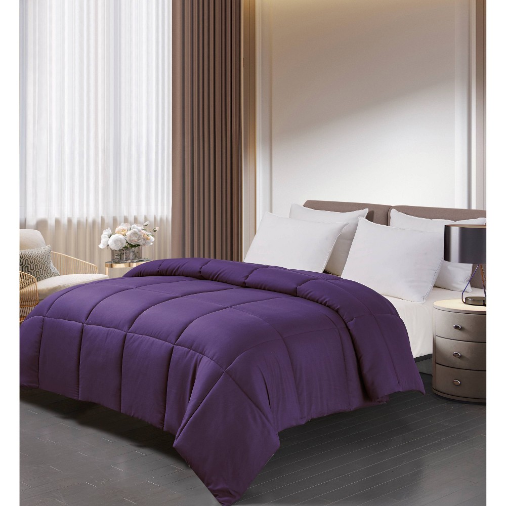Photos - Duvet King Microfiber Down Alternative Comforter Purple - Blue Ridge Home Fashio
