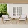 HAPPATIO 3-Piece Outdoor Patio Bistro Set, Aluminum Chairs with Wicker Backrest and Side Table - 2 of 4