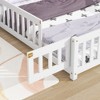 CAVINAS Twin/Full Size Bed Frame with House-Shaped Headboard & Fences,Modern Floor Bed for Kids Room,Bedroom - 4 of 4