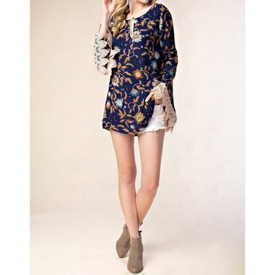 Women's Long Sleeve Floral Tunic - KORI