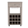 Gulches Light Gray Bar Cart with Wine Rack & Glass Holder - 4 of 4