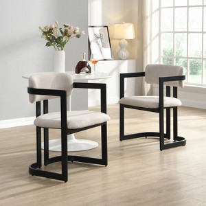 Christopher Knight Home Celica Modern Upholstered Dining Chairs (Set of 2), Black - 1 of 4