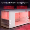 Pinmoco 70" LED TV Stand, Gaming Entertainment Center with Bookshelf & 4 Open Shelves - 3 of 4