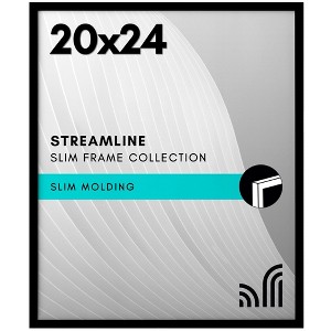 Americanflat 20x24 Poster Frame in Black with Polished Plexiglass - Thin Border 20 X 24 Inch Large Picture Frame for Wall - 1 of 4
