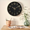 REGALWOVEN Plastic Battery Powered Big Numerals Silent Clock Wall Clock 12 x 12 x 1.6 Inches - 2 of 4