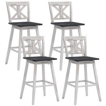 Costway 4PCS Swivel Bar Stools 29'' Counter Height Chairs w/ Footrest
