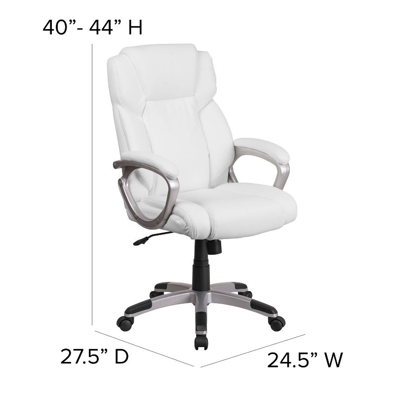 Flash Furniture Mid-Back LeatherSoftSoft Executive Swivel Office Chair with Padded Arms, 5 of 13