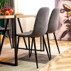 Set of 6 Modern Dining Chairs with Black Metal Legs and Comfy Backrest, Armless Upholstered Chairs for Kitchen, Dining Room, Living Room-Tanpinhause - 3 of 4