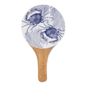 Beachcombers Blue Crab Net Round Serving Platter with Handle - 1 of 3