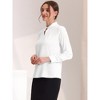 INSPIRE CHIC Women's Pleated Mock Neck Pearl Decor Elegant Work Blouse - 3 of 4