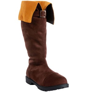 HalloweenCostumes.com Men's Chosen Hero Boots | Medieval Renaissance Fantasy Adventure Cosplay Footwear,  With Zipper - 1 of 2
