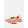 Miami Shot Bling Chain Strap Woven Slip On Women  Flats - 2 of 4