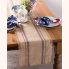 Dii French Blue / Barn Red Double Border Burlap Table Runner 14X108 - 3 of 4